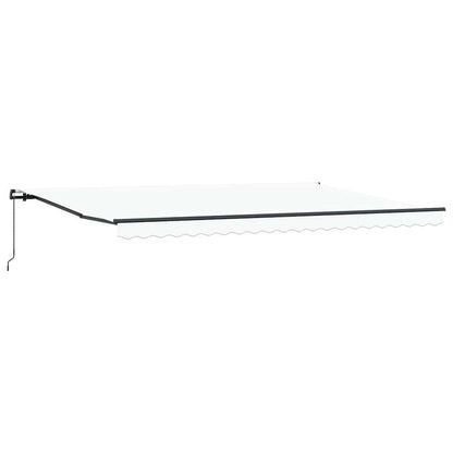 Toldo Retrátil Manual Branco 500 × 350 cm tecido