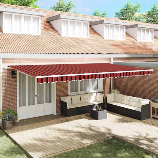 Toldo Retrátil Laranja e Marrom 600 × 300 cm Poliéster, Metal