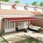 Toldo Retrátil Laranja e Marrom 600 × 300 cm Poliéster, Metal