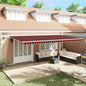 Toldo Retrátil com Manual laranja e castanho 600 ×300 cm tecido