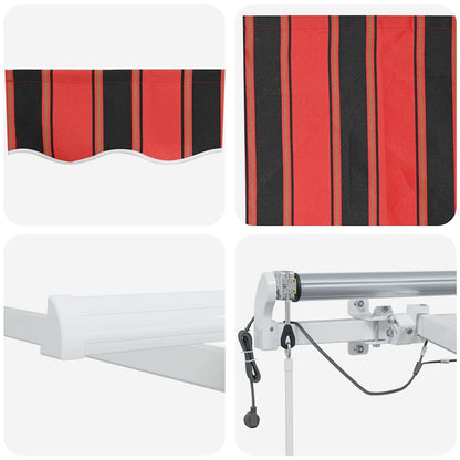 Toldo Retrátil Laranja e Marrom 600 × 300 cm Tecido e Metal