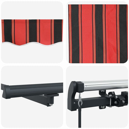 Toldo Retrátil Manual laranja e castanho 600 × 300 cm tecido