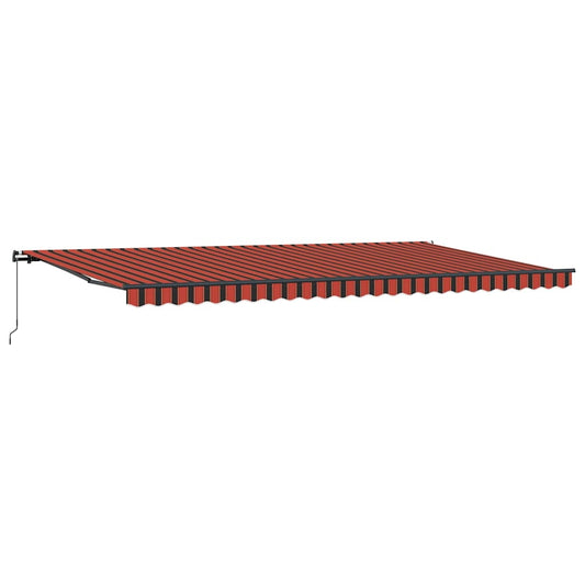 Toldo Retrátil Manual laranja e castanho 600 × 300 cm tecido