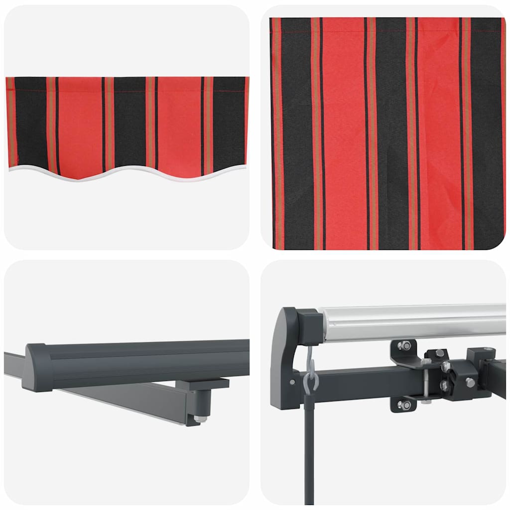 Toldo Retrátil Manual laranja e castanho 600 ×300 cm tecido