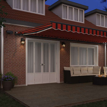 Toldo Retrátil Manual laranja e castanho 600 ×300 cm tecido