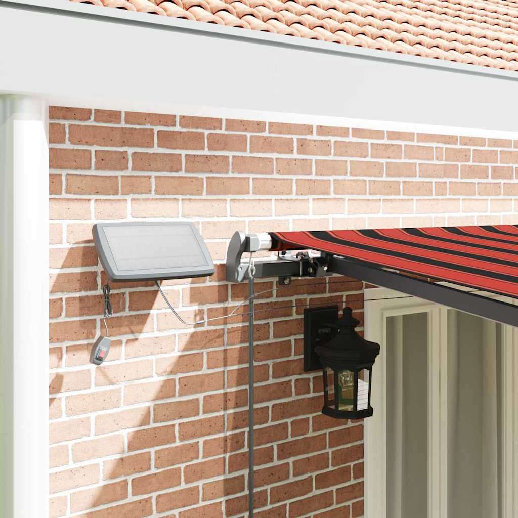 Toldo Retrátil Manual laranja e castanho 600 ×300 cm tecido