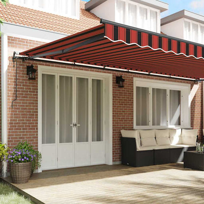 Toldo Retrátil laranja e castanho 600 ×300 cm tecido