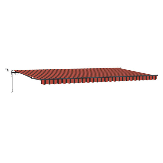 Toldo Retrátil com laranja e castanho 600 × 300 cm tecido