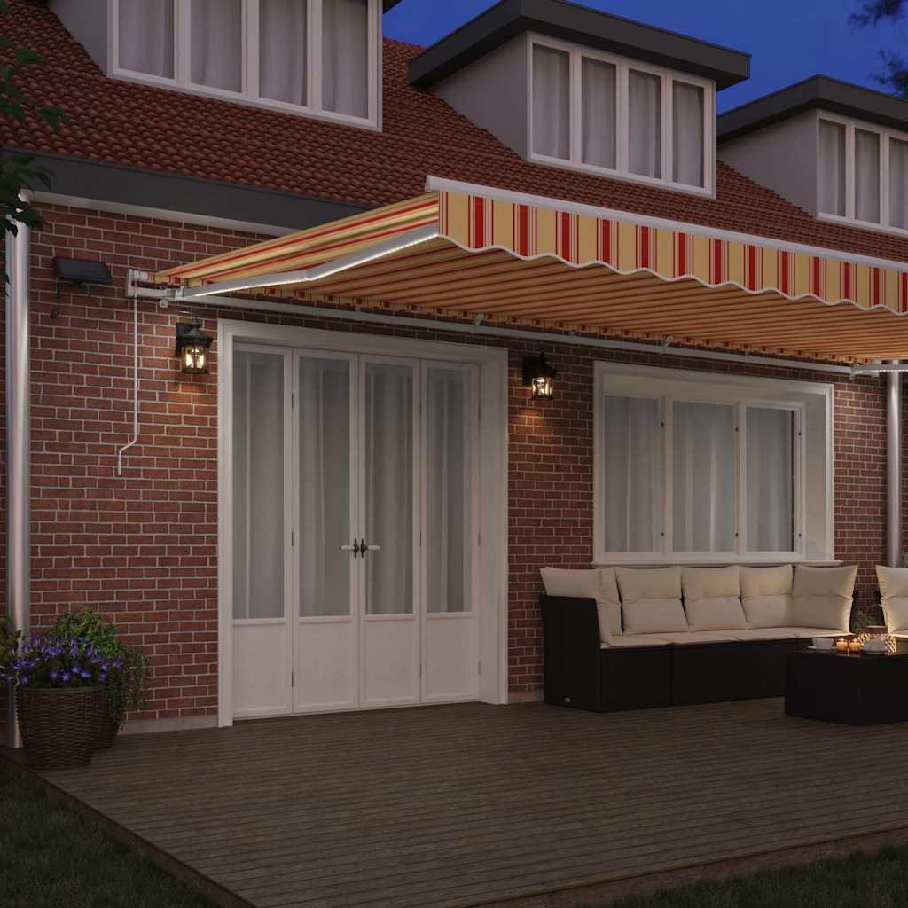 Toldo Retrátil com Manual amarelo e laranja 600 ×300 cm tecido