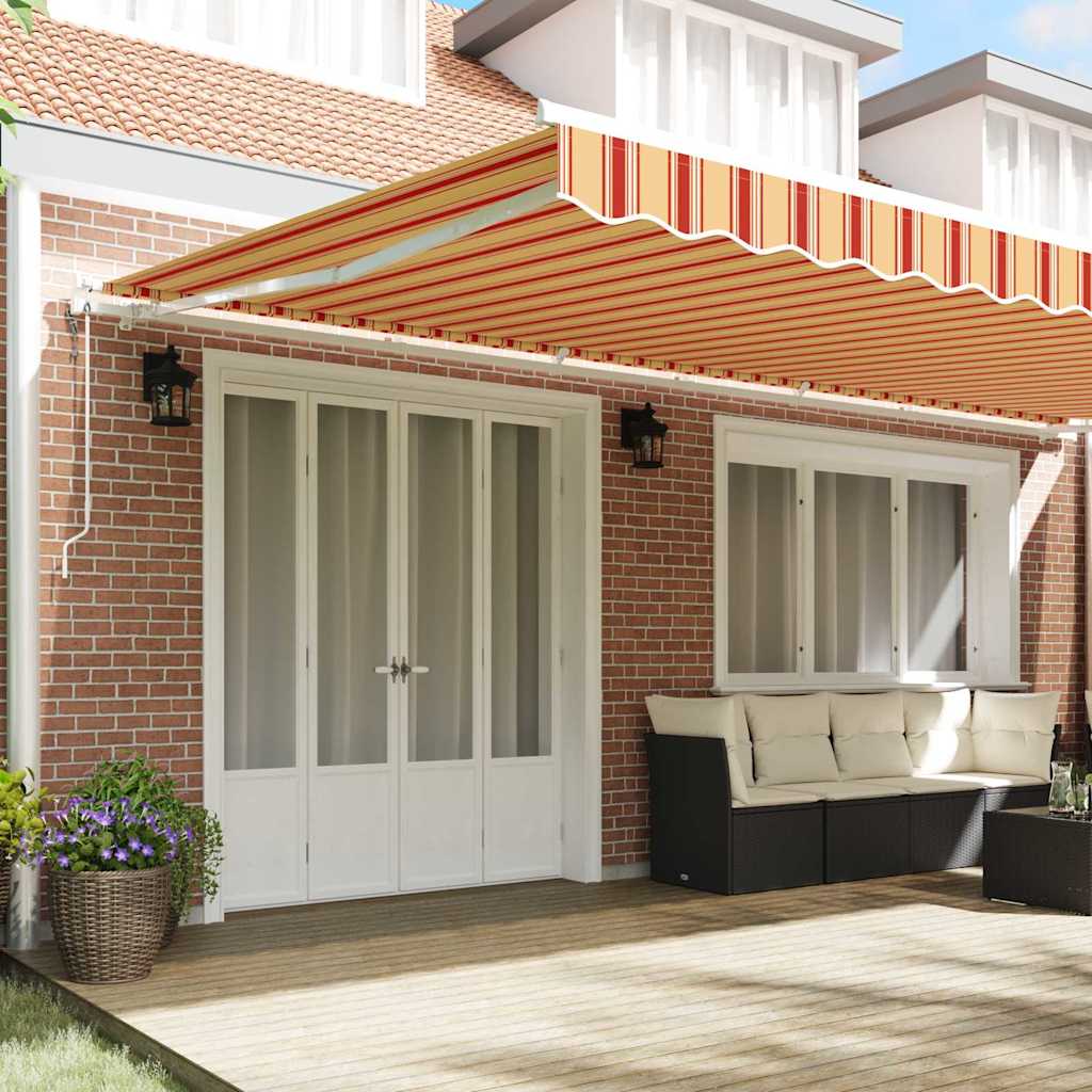 Toldo Retrátil 600 × 300 cm amarelo e laranja