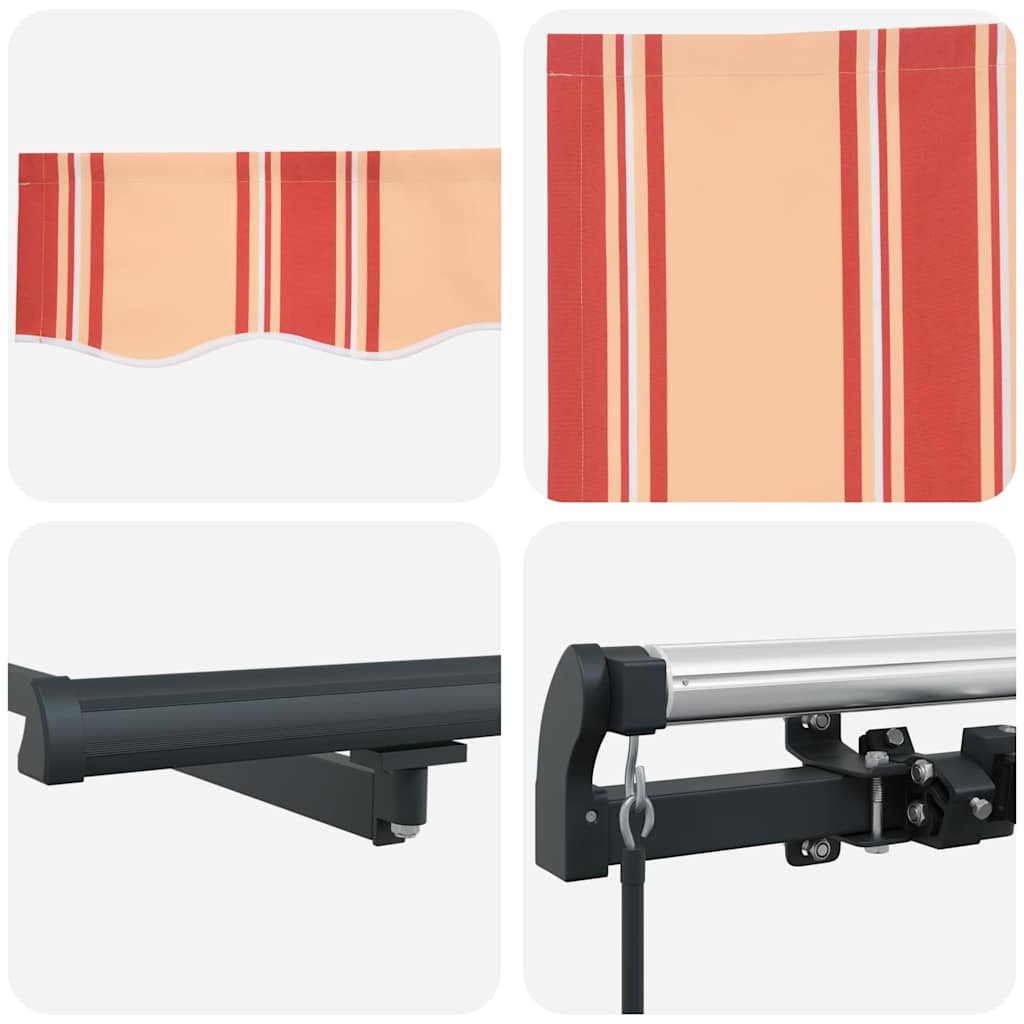 Toldo Retrátil Manual amarelo e laranja 600 × 300 cm tecido