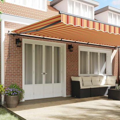 Toldo Retrátil Manual amarelo e laranja 600 × 300 cm tecido