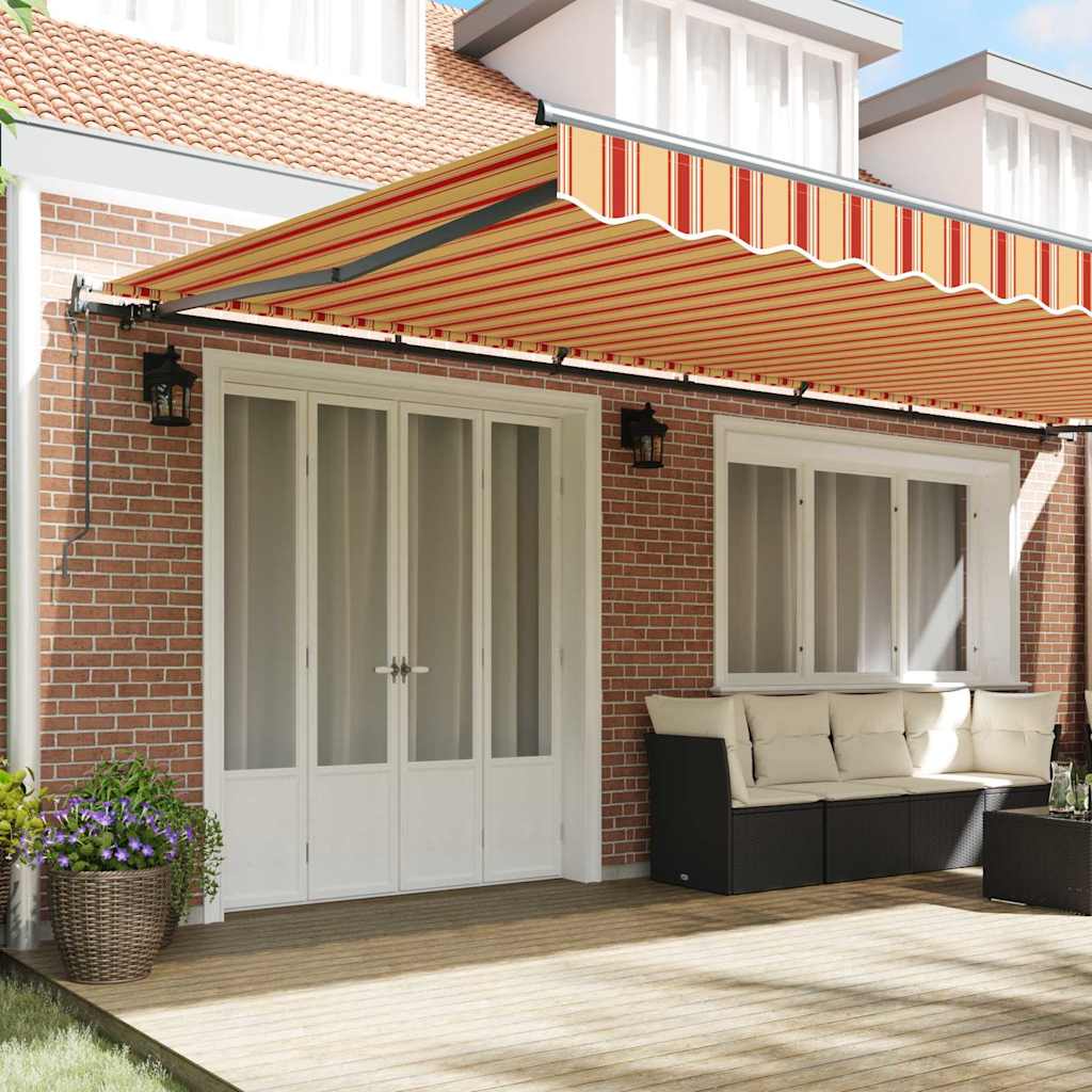 Toldo Retrátil amarelo e laranja 600 ×300 cm tecido