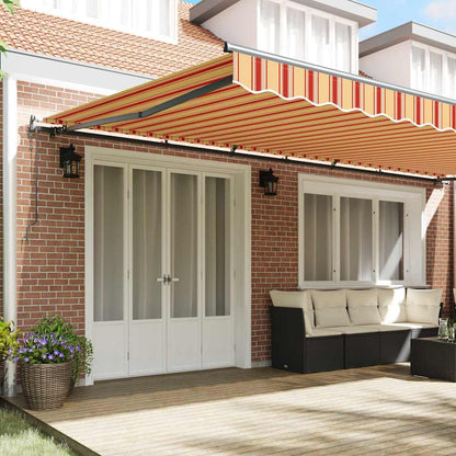 Toldo Retrátil amarelo e laranja 600 ×300 cm tecido