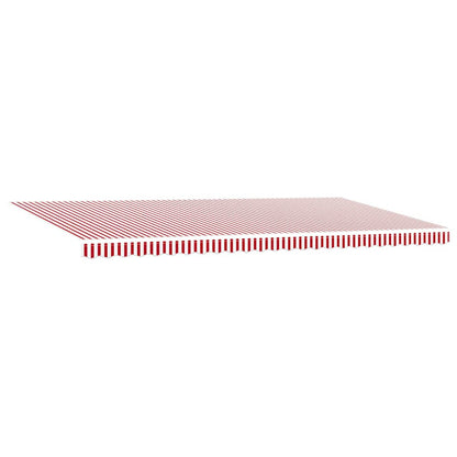 Toldo Retrátil Vermelho e Branco 600 × 300 cm Poliéster, Metal