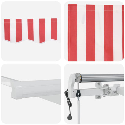 Toldo Retrátil 600 × 300 cm Vermelho e branco