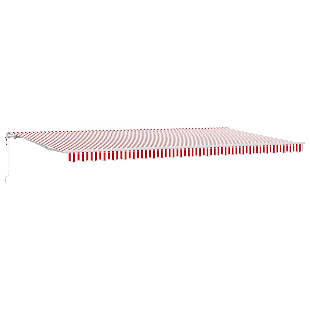 Toldo Retrátil 600 × 300 cm Vermelho e branco