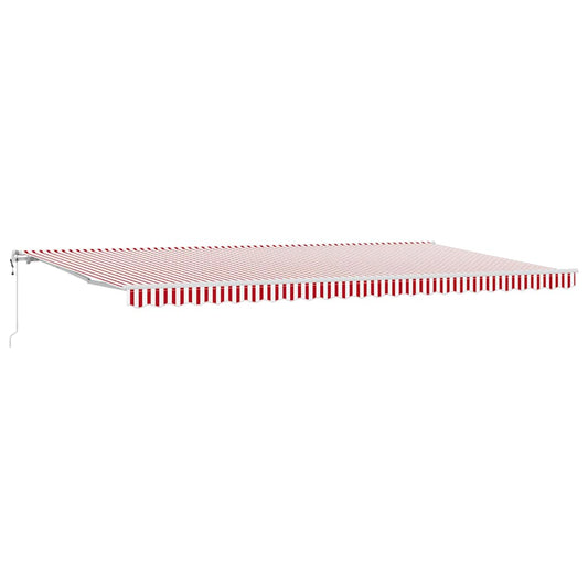Toldo Retrátil 600 × 300 cm Vermelho e branco