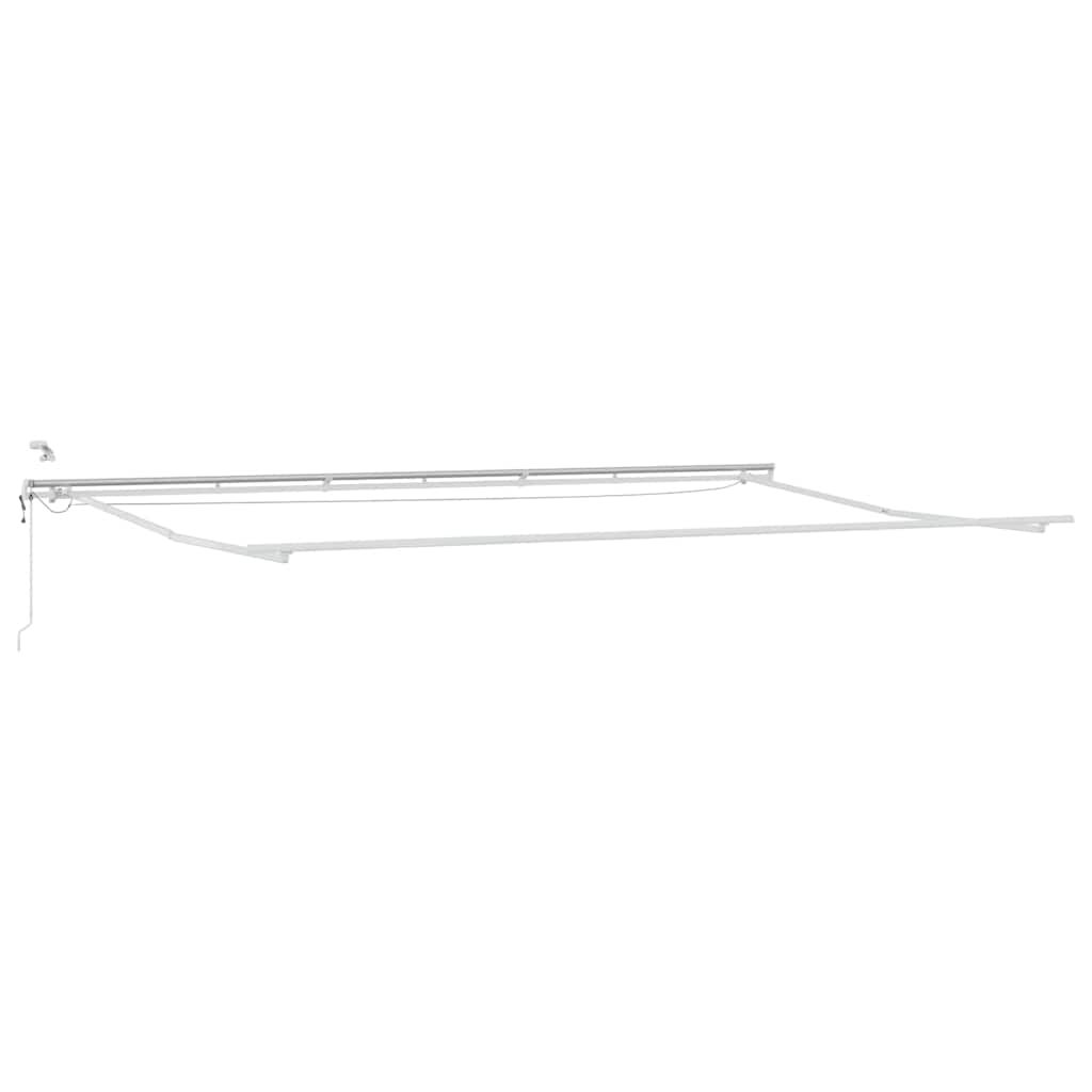 Toldo Retrátil Vermelho e Branco 600 × 300 cm Tecido e Metal