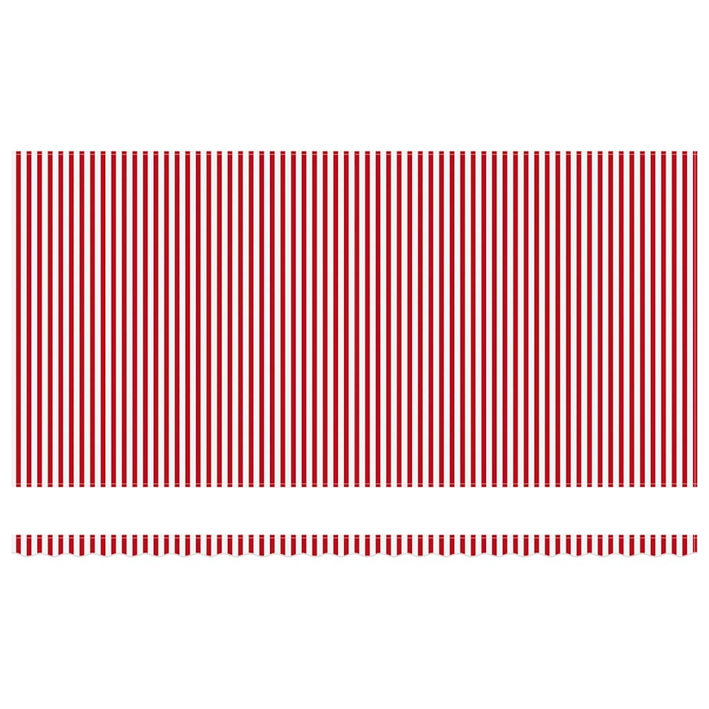 Toldo Retrátil Vermelho e Branco 600 × 300 cm Tecido e Metal
