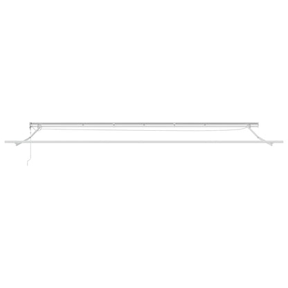 Toldo Retrátil Vermelho e Branco 600 × 300 cm Tecido e Metal