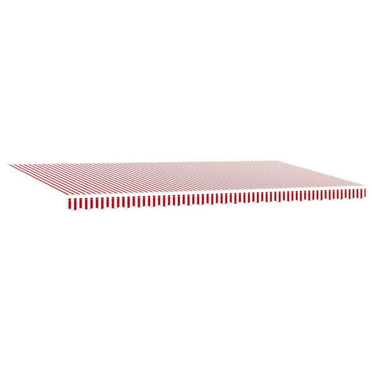 Toldo Retrátil Manual Vermelho e branco 600 × 300 cm tecido