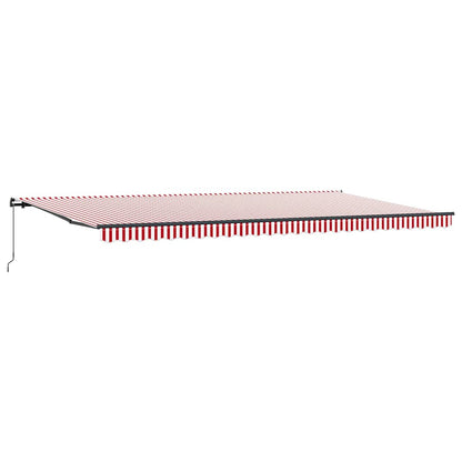 Toldo Retrátil Manual Vermelho e branco 600 × 300 cm tecido
