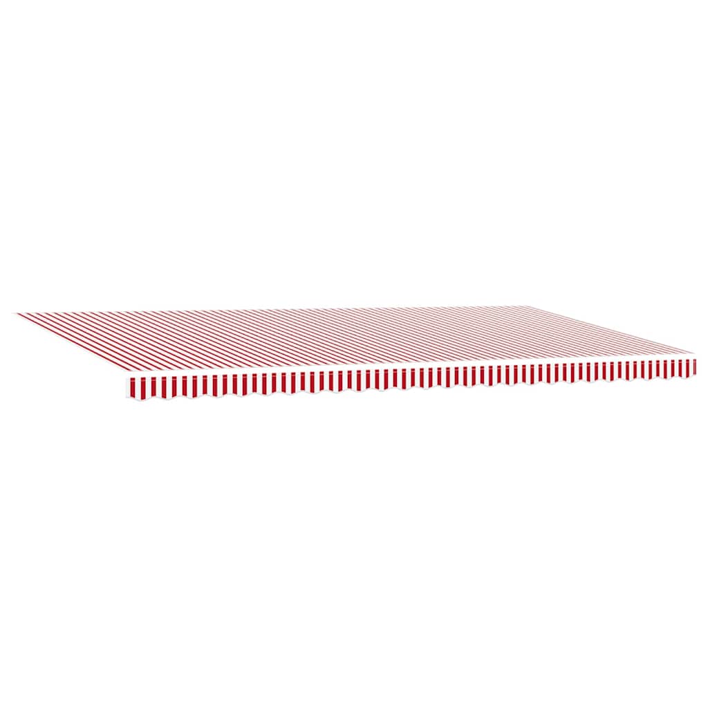 Toldo Retrátil Manual Vermelho e branco 600 ×300 cm tecido