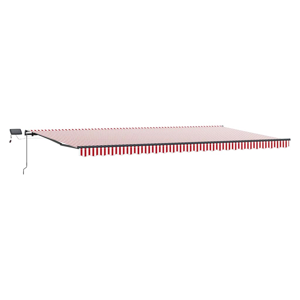 Toldo Retrátil Manual Vermelho e branco 600 ×300 cm tecido