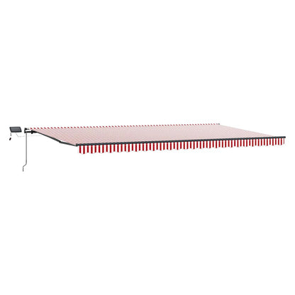 Toldo Retrátil Manual Vermelho e branco 600 ×300 cm tecido