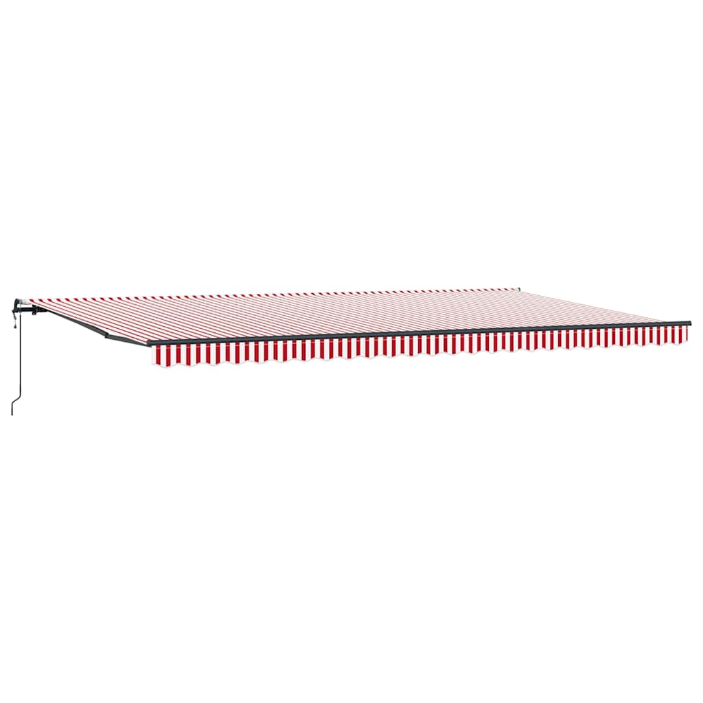 Toldo Retrátil Vermelho e branco 600 ×300 cm tecido