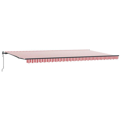 Toldo Retrátil Vermelho e branco 600 ×300 cm tecido