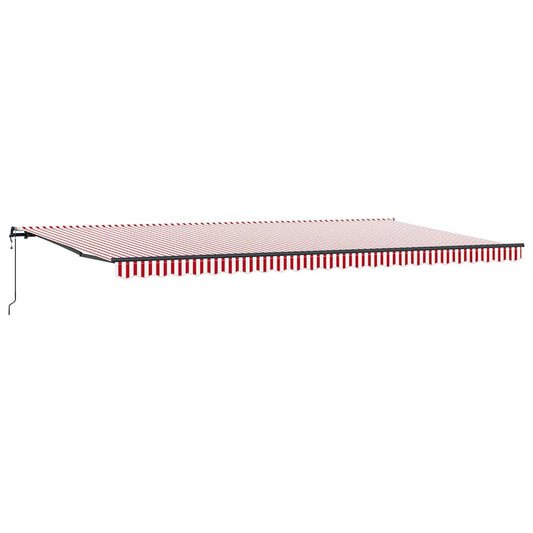 Toldo Retrátil Vermelho e branco 600 ×300 cm tecido