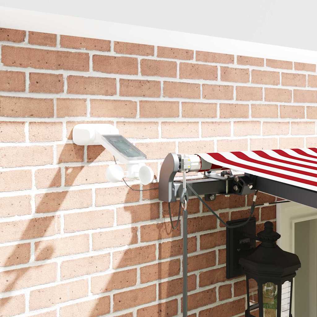 Toldo Retrátil com Vermelho e branco 600 × 300 cm tecido