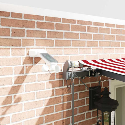 Toldo Retrátil com Vermelho e branco 600 × 300 cm tecido