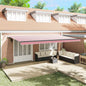 Toldo Retrátil com Vermelho e branco 600 × 300 cm tecido