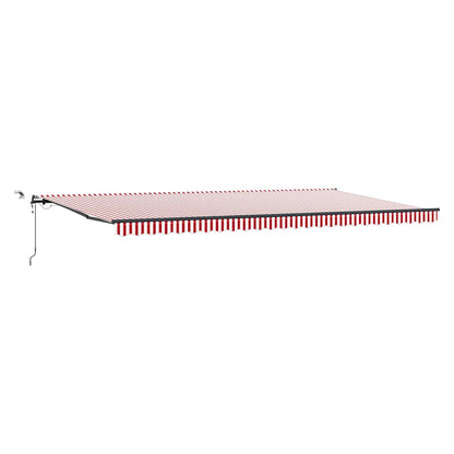 Toldo Retrátil com Vermelho e branco 600 × 300 cm tecido