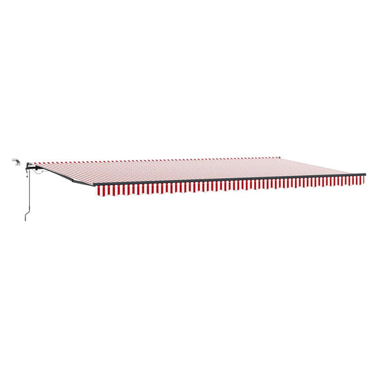 Toldo Retrátil com Vermelho e branco 600 × 300 cm tecido
