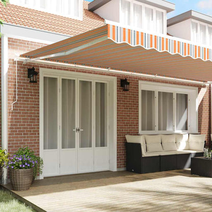 Toldo Retrátil Riscas Multicolor 600 × 300 cm Poliéster e Metal