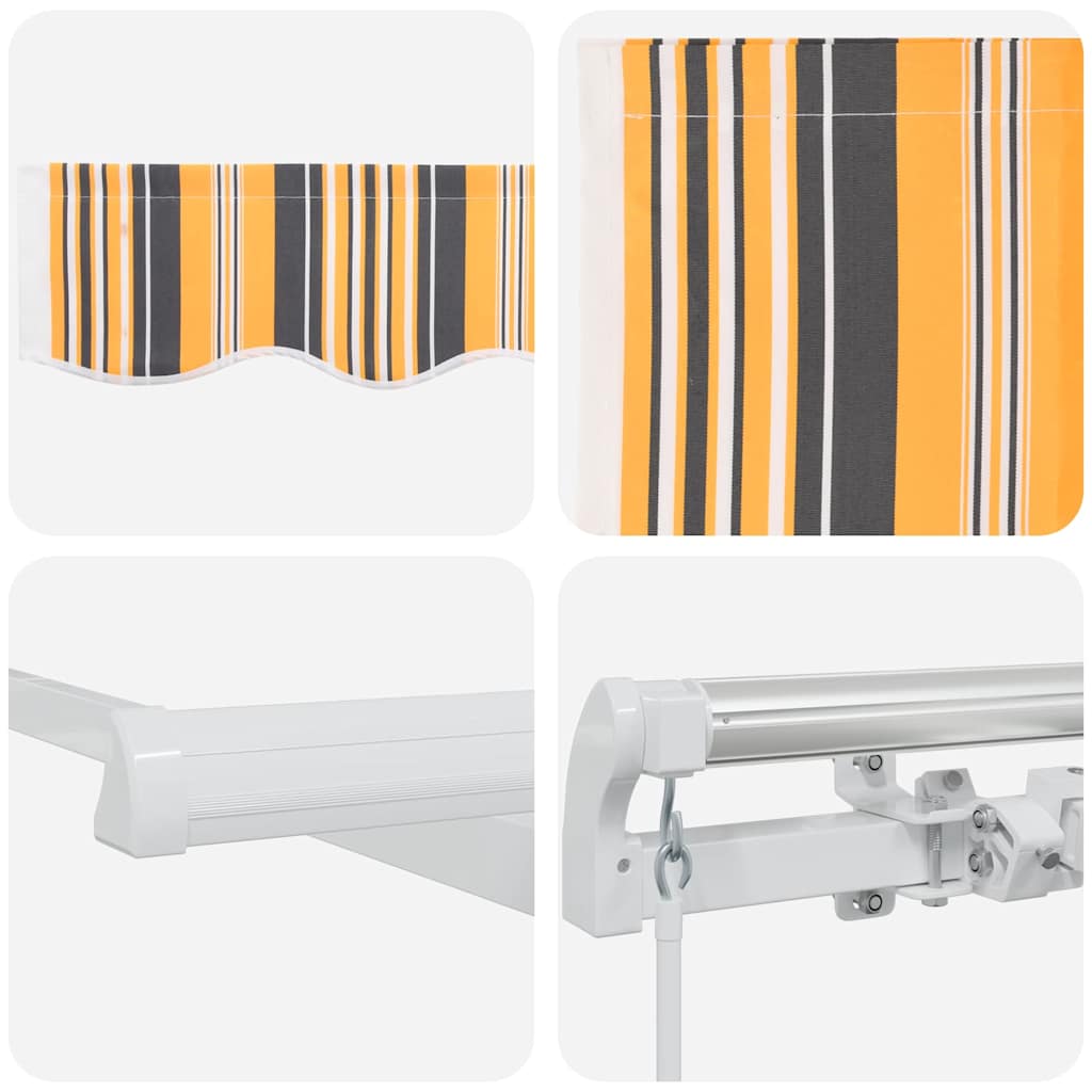Toldo Retrátil Riscas Multicolor 600 × 300 cm Poliéster e Metal