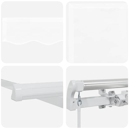 Toldo Retrátil Manual Branco 600 × 300 cm Poliéster e Metal