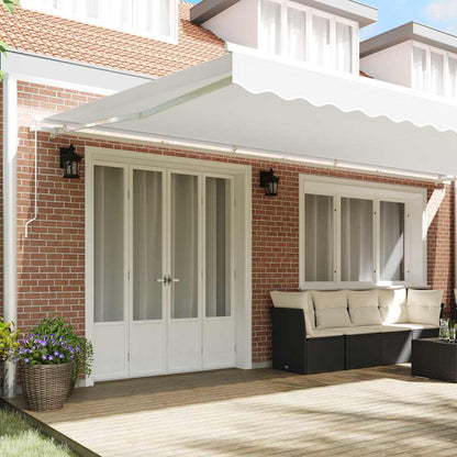 Toldo Retrátil Manual Branco 600 × 300 cm Poliéster e Metal