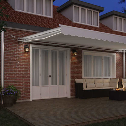 Toldo Retrátil Branco 600 × 300 cm Tecido e Metal