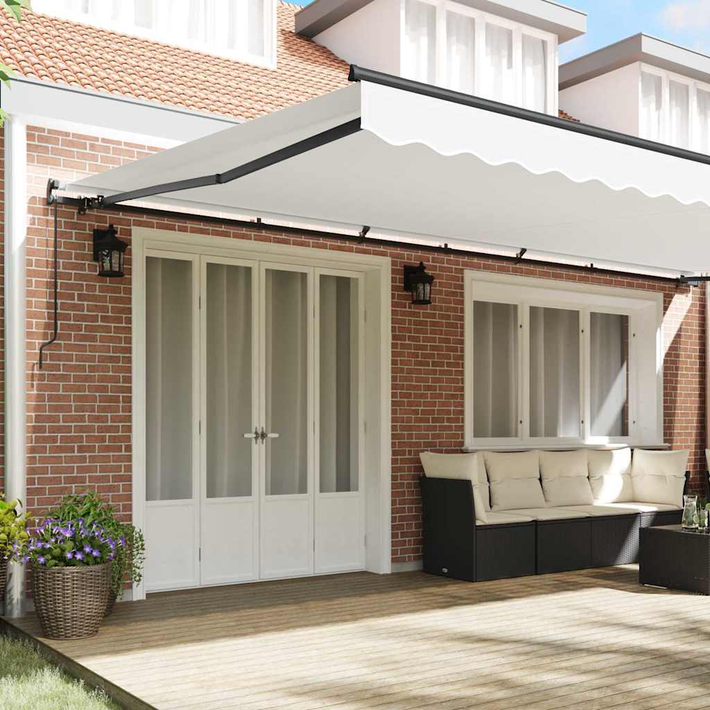 Toldo Branco Manual Branco 600 × 300 cm tecido