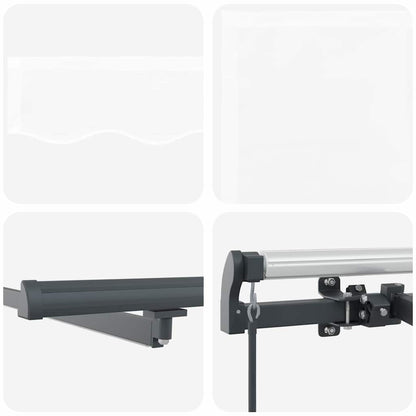 Toldo Retrátil com luzes de tira LED Branco 600 ×300 cm tecido