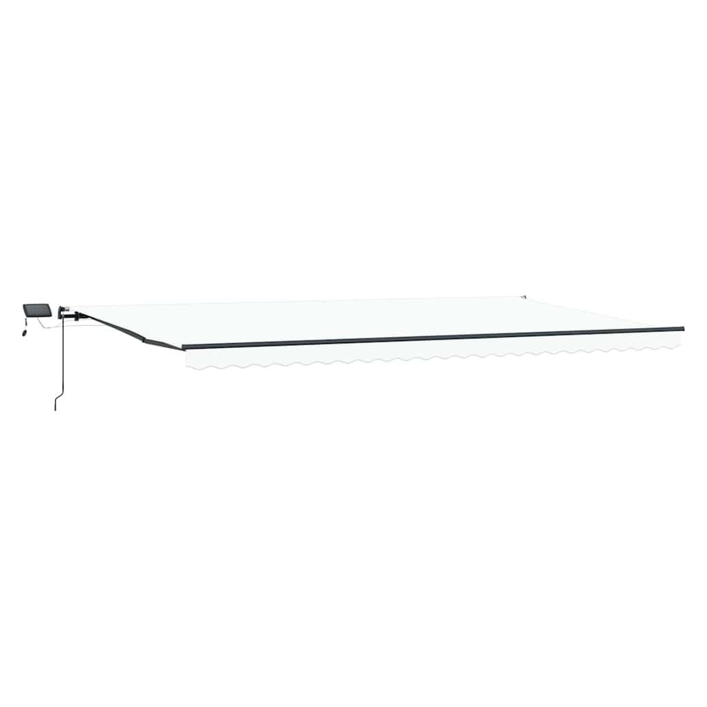 Toldo Retrátil com luzes de tira LED Branco 600 ×300 cm tecido