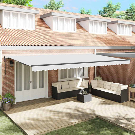 Toldo Retrátil Branco 600 ×300 cm tecido
