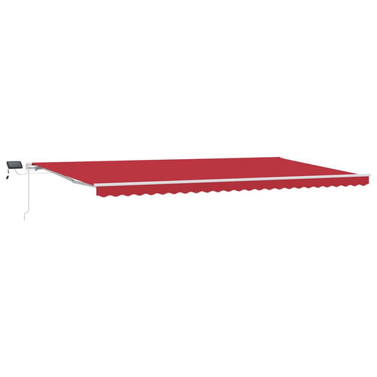 Toldo Retrátil Manual Vermelho 600 × 300 cm Tecido e Aço