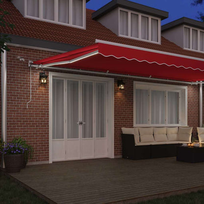 Toldo Retrátil Vermelho 600 × 300 cm Poliéster e Metal