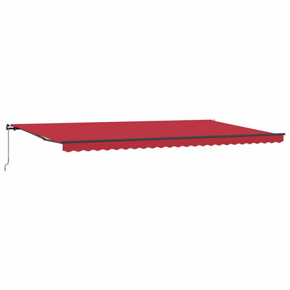 Toldo Retrátil Manual Vermelho 600 × 300 cm Poliéster e Aço
